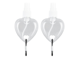 2026-2 Piezas Botellas Portátiles De 50ml Con Llavero Plástico Transparente Estanco Recargable Para Jabón Líquido Corazón