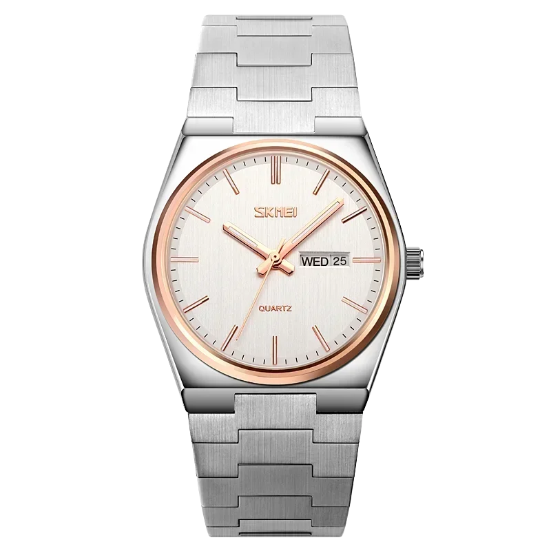 Reloj De Cuarzo, Fabricado Íntegramente En Acero, Que Muestra La Hora Y El Día De La Semana, Reloj Deportivo.