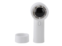 Ventilador Portátil De Mano Con Pantalla Digital, 3000 Mah, Carga Usb, Ajuste Continuo, Blanco.