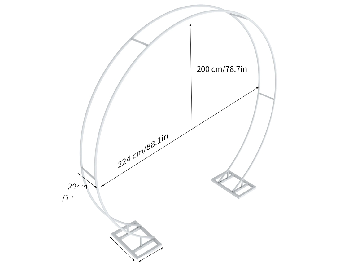 Arco de metal para bodas, diseño robusto, múltiples opciones de tamaño, rieles dobles de 2,2 m, OEM