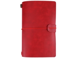 Cuaderno De Viaje De Cuero Pu Clásico Diario Personalizado Bloc Rehileteable (rojo)