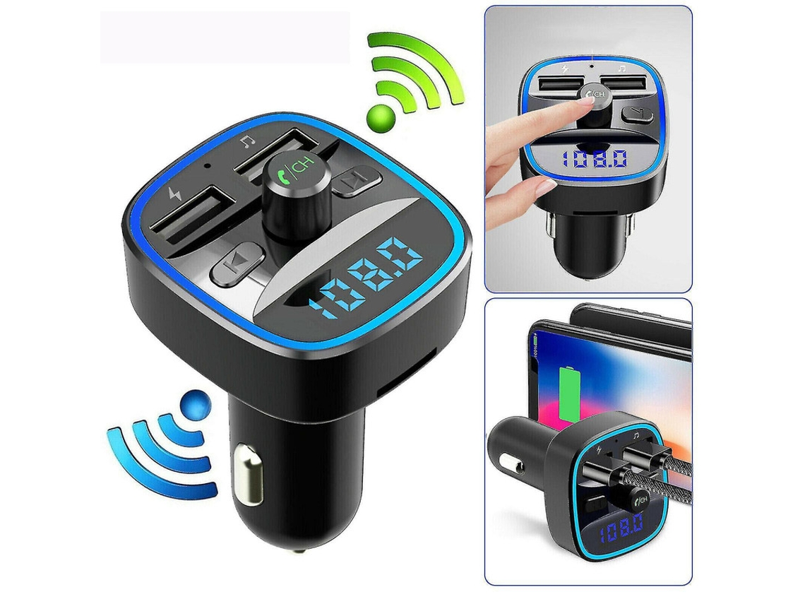 Transmisor Fm Bluetooth Yizhood T25 Dual Usb Navegação Negro