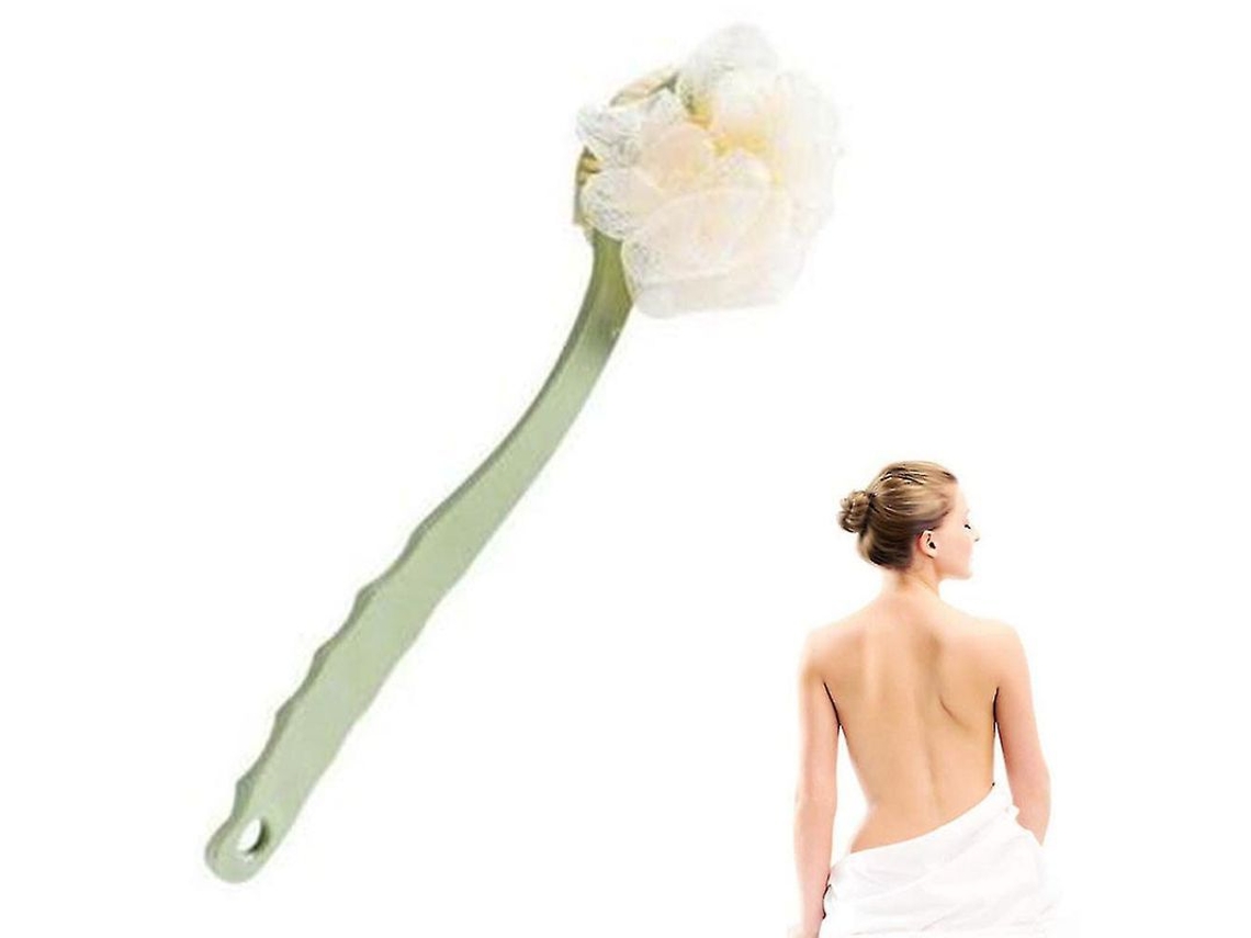 Cepillo De Baño Con Cerdas Y Esponja Corporal Con Mango Largo Antideslizante.