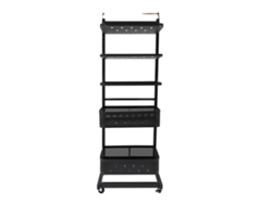 Estante de almacenamiento de 5 niveles, espaciado ajustable, OEM negro