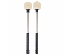 Baquetas De Bombo De Aço Inoxidável Com Felpudo De Lã Para Marching Bass Drum Corps