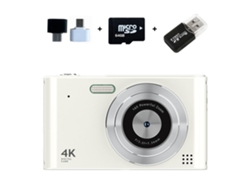 Mini Cámara Compacta Uhd 4k Cámara Digital Auto Focus 16x Zoom 64g Blanca Veanxin