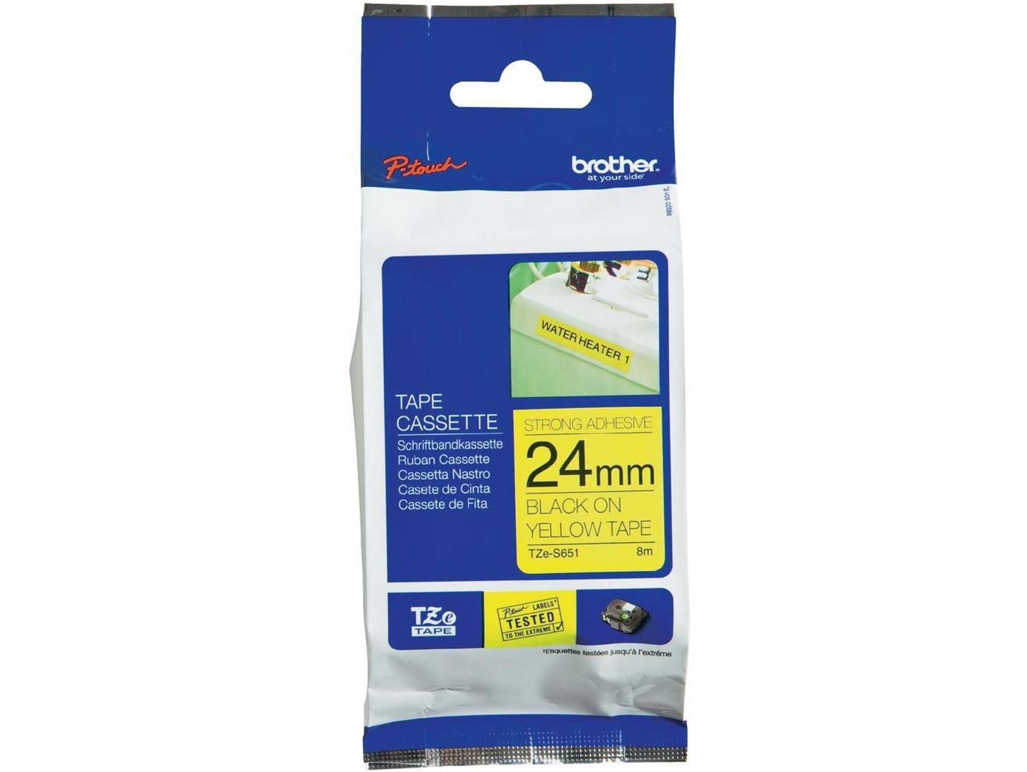 Cinta BROTHER TZeS651 laminada súper adhesiva