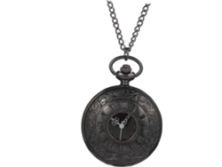 Reloj Bolsillo Clásico Retro Redondo Números Romanos Árabes Material Duradero Cadena Negra Unisex Ceremonia