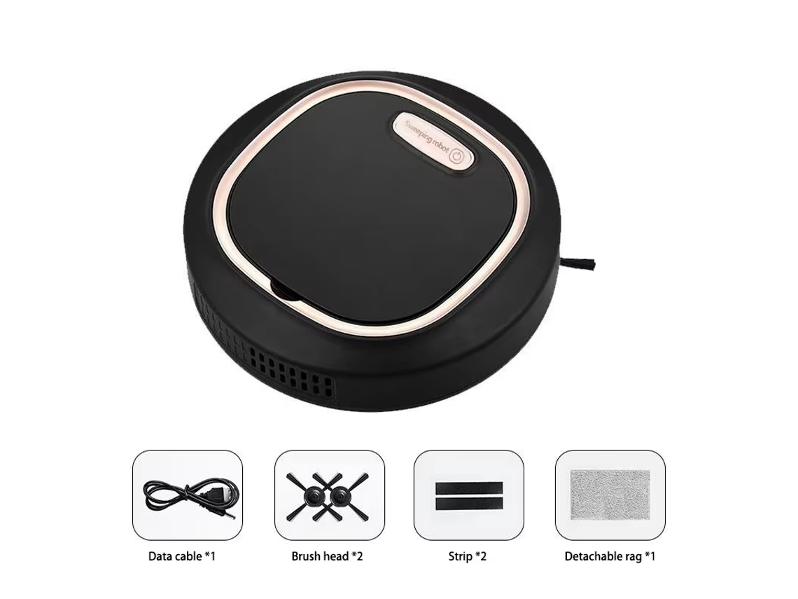 Aspiradora Robótica Automática 3 En 1 (negra) Con Carga Usb