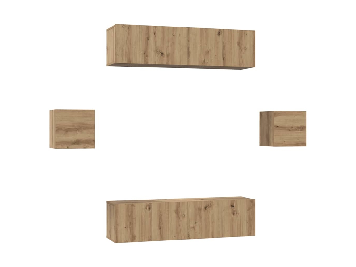 Maison Exclusive - Conjunto De Mueble De Tv 6 Pcs Roble Artesanal
