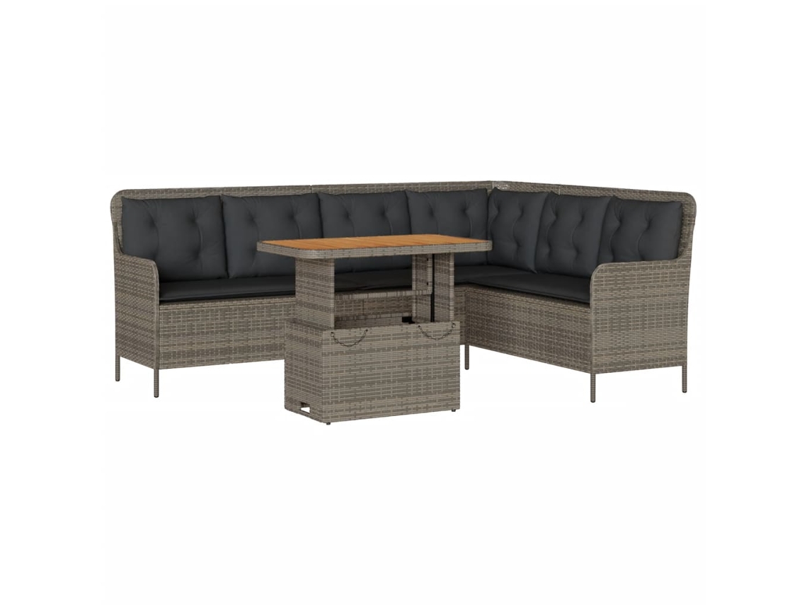 Maison Exclusive - Set De Sofás De Jardín Con Cojines 2 Pzas Ratán Sintético Gris