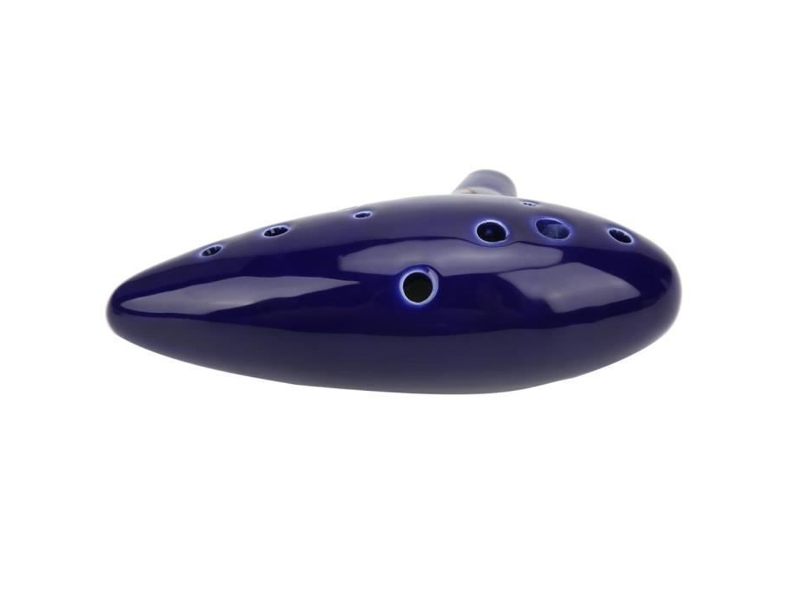 Alto Ocarina Ocarina 12 hoyos Alto C Key Instrumento musical con una sola cadena de partitura de esmalte de porcelana