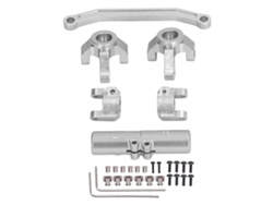 Ymsl Conjunto De Dirección Delantera Y Base De Eje Trasero De Aluminio Para Coches De Escalada Rc 1/24 Ecx Barrage Rgt Ftx Plata Hxl