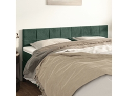 Cabeceros 2 Unidades De Terciopelo Verde Oscuro 100x5x78/88 Cm