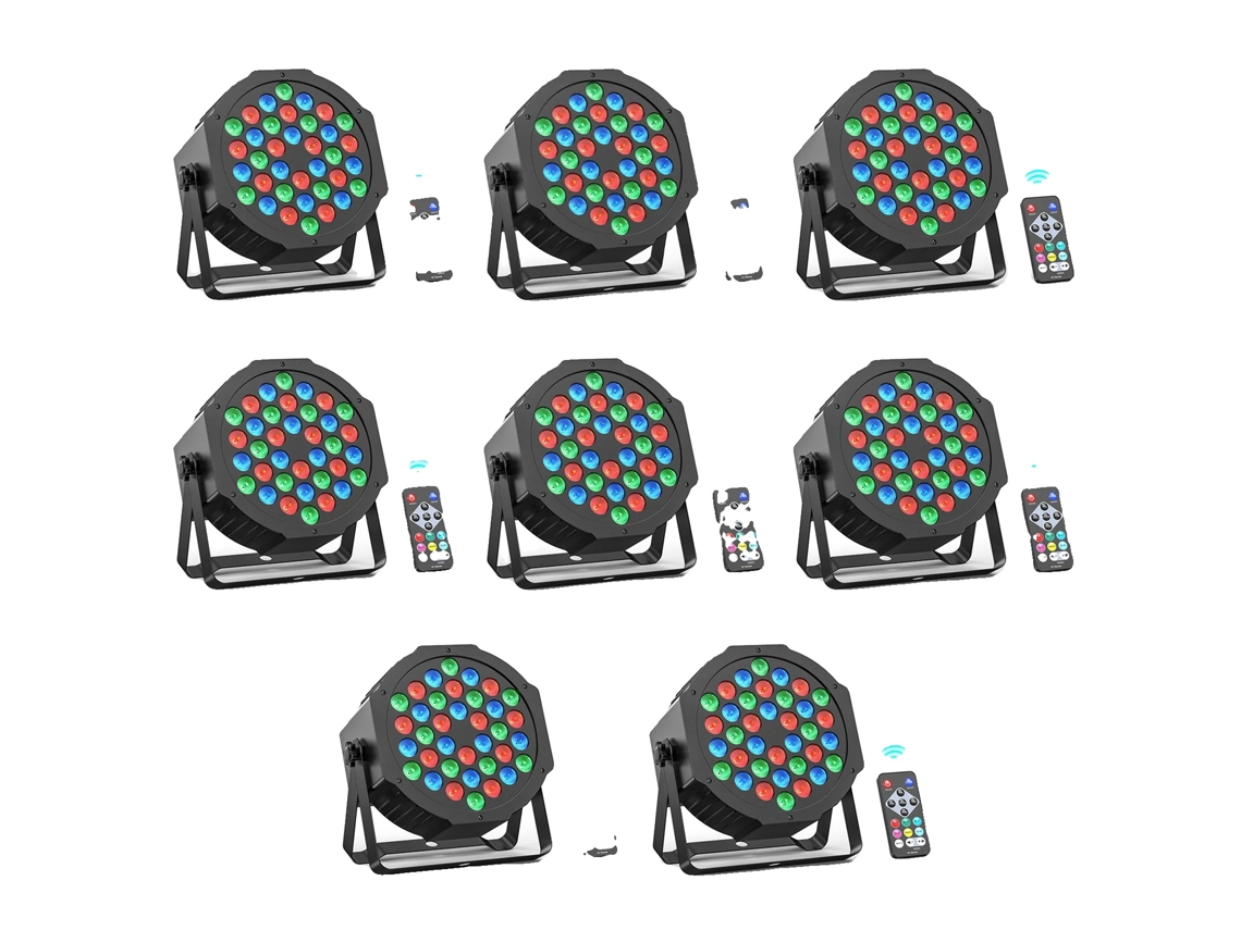 Luces PAR RGB, múltiples modos de control, diseño de bajo consumo, 4 piezas OEM