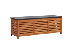 Caja de almacenamiento para jardín de madera maciza de eucalipto de 150 x 50 x 55 cm, DKD HOME DECOR