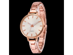 Reloj De Pulsera Sencillo Y Elegante Con Brazalete De Acero Y Movimiento De Cuarzo (oro Rosa).