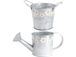 Juego De 2 Macetas Decorativas De Hierro Estilo Retro, Multifuncionales, Ideales Para Jardinería Y Decoración.