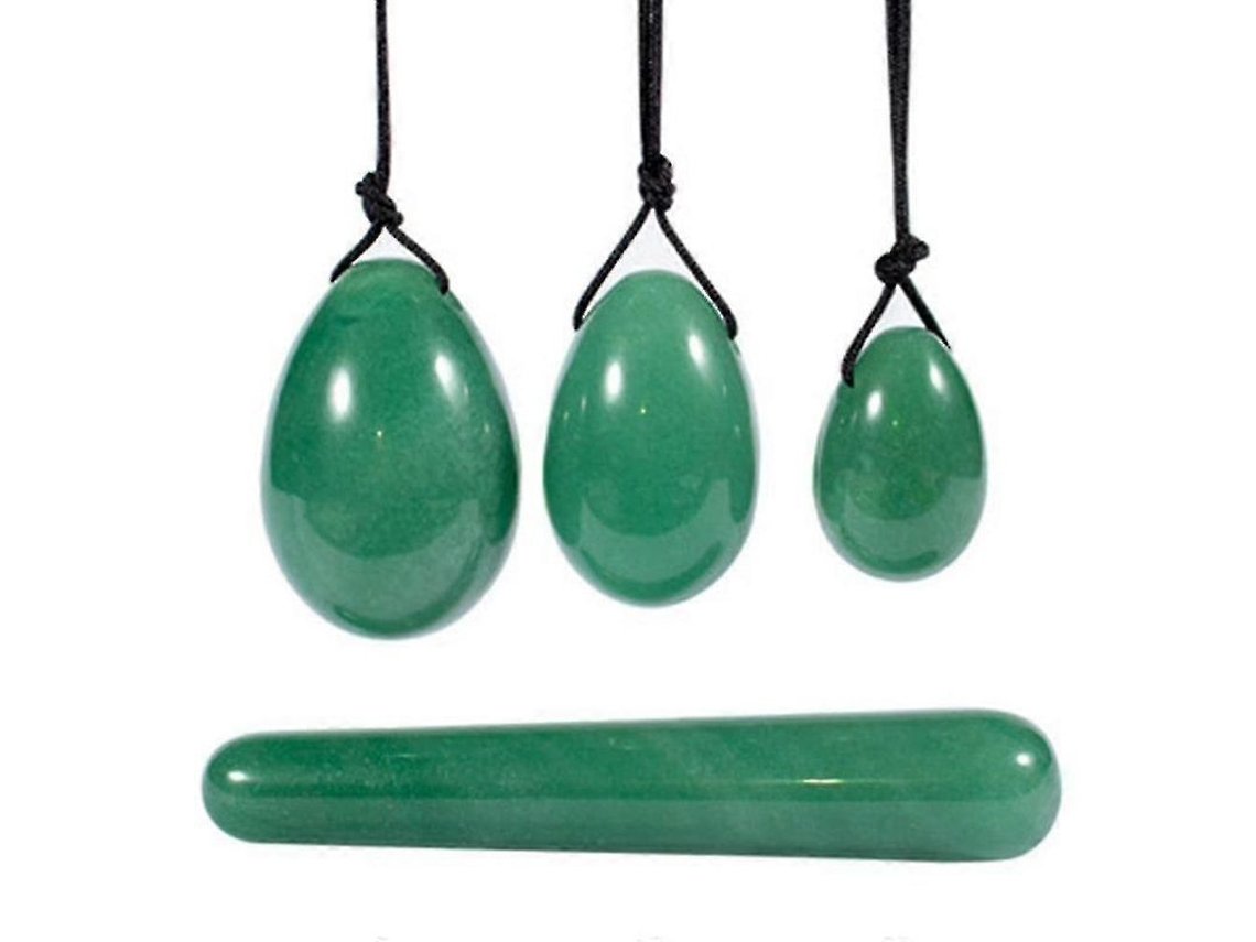 Huevo Yoni De Jade Para Entrenar Los Músculos Pélvicos Femeninos, Cuarzo Verde Natural Con Varita De Masaje.