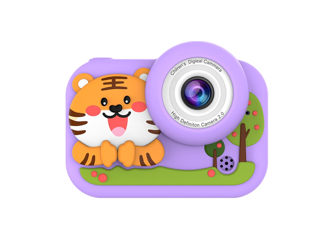 Cámara digital Eifson de doble cámara, 4000 W, pantalla IPS 2.0 (Purple Tiger)
