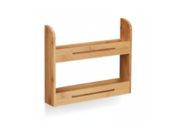 Suporte Para Especiarias Relaxdays, Prateleira Em Bambu, Organizador Para A Cozinha, Hbt: 26 X 31 X 6 Cm, Natural