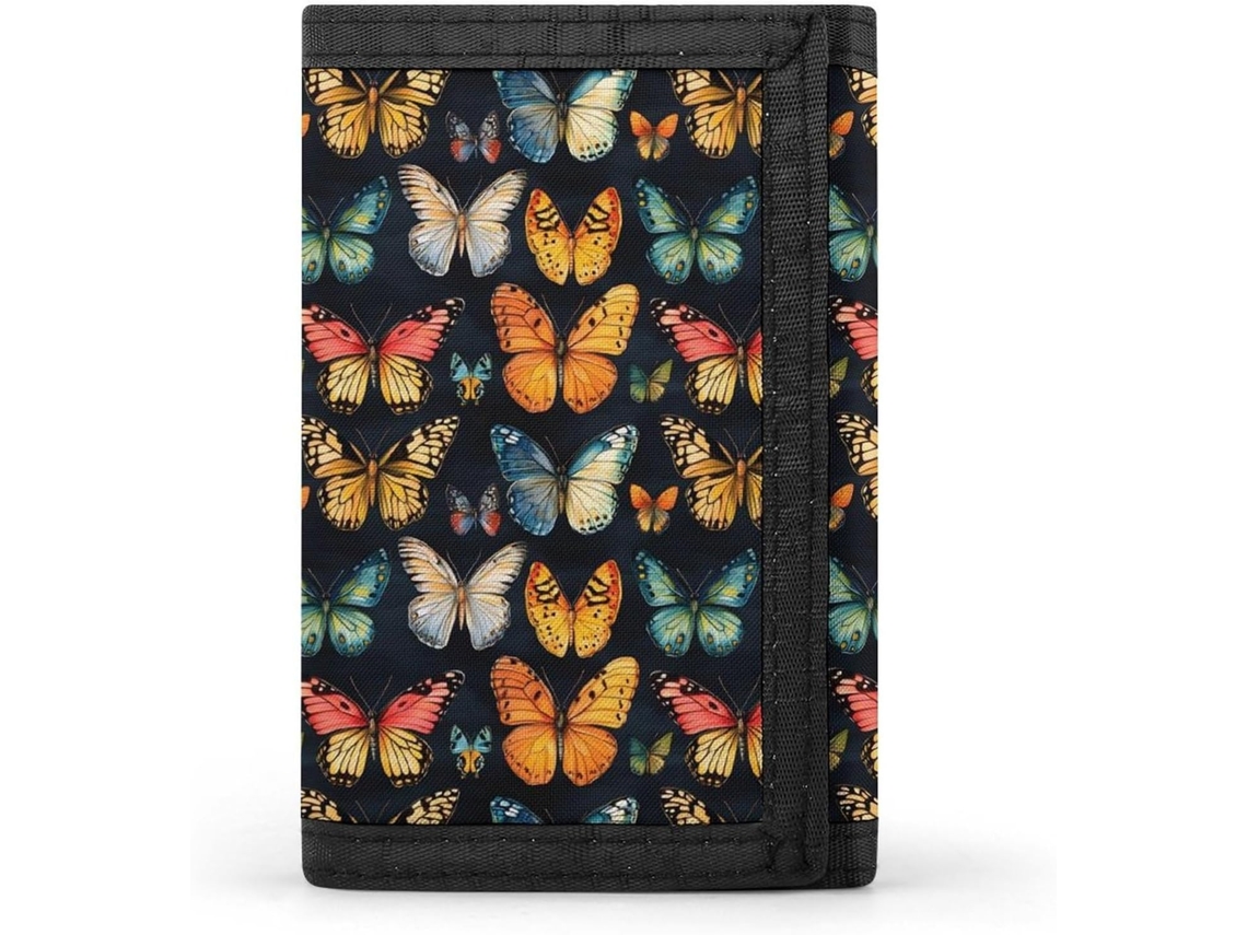Cartera Compacta Poliéster Con Cremallera Para Hombre Diseño Estampado