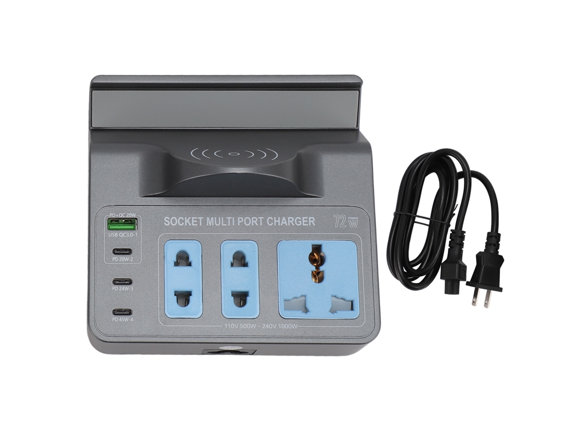 Estação De Carregamento Sem Fio 72w Com Portas Qc3.0 Pd45w Carregamento Rápido Magnético 1000w Us Plug