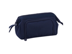 Estuche Portátil Para Bolígrafos Infantiles De Gran Capacidad, De Dos Capas, Con Cremallera Y Ventana, Color Azul Marino.
