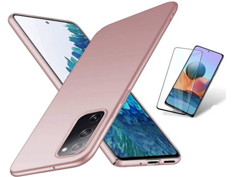 Kit Carcasa y Protector Xiaomi Mi Note 10 4G Full Cover Turtleshell Rosa