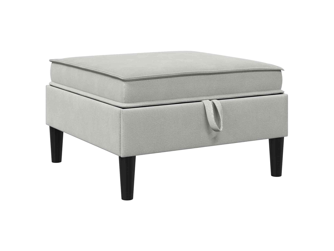 Taburete De Sofá Con Almacenamiento Gris Claro Terciopelo