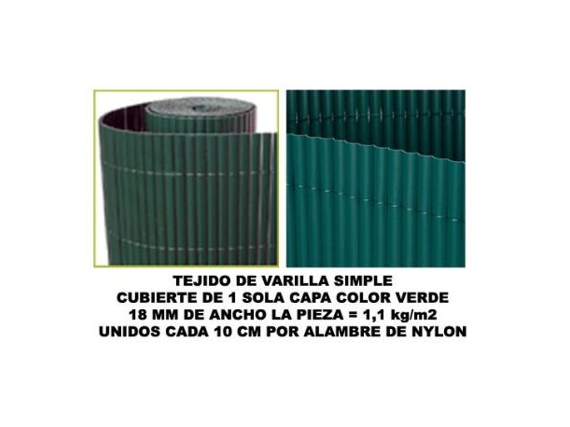 Bambu cañizo pvc 1 cara 18 mm color verde 200x500 cm   mz8006