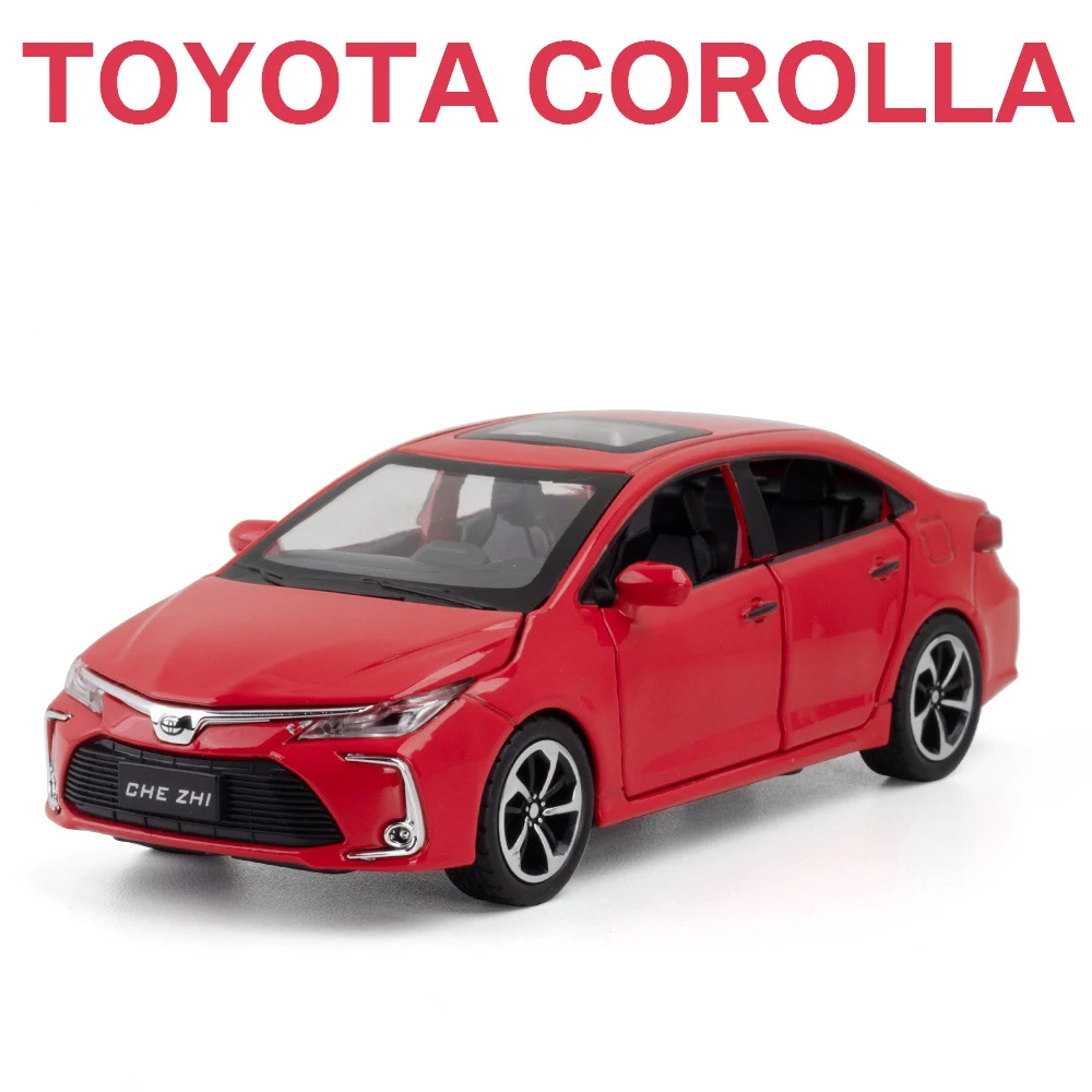 (rojo) Coche De Juguete Híbrido De Aleación A Escala 1:32 Con Efectos De Sonido Y Luz.
