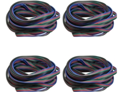 Cable De Extensión Con 4 Conectores De 4 Pines Para Tiras Led Rgb 3528 Y 5050 (5 M).