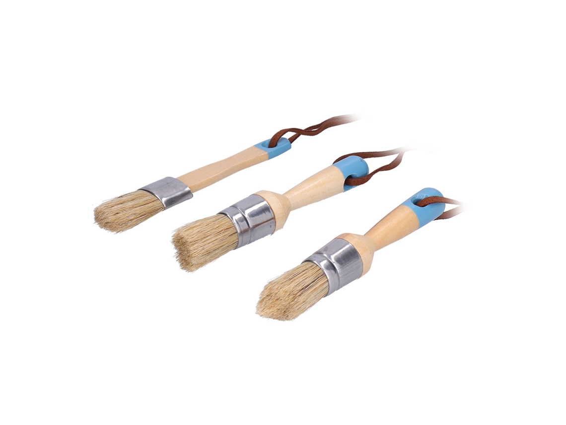 Juego De 3 Pinceles Con Mango De Madera Para Pintar Muebles, Paredes Y Decoración Del Hogar (hazlo Tú Mismo).
