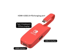 Estación de acoplamiento portátil Mini USB C Yizhood a HDMI 4K para Nintendo Switch Hub USB 3.0 PD 100W para MacBook Pro Rojo