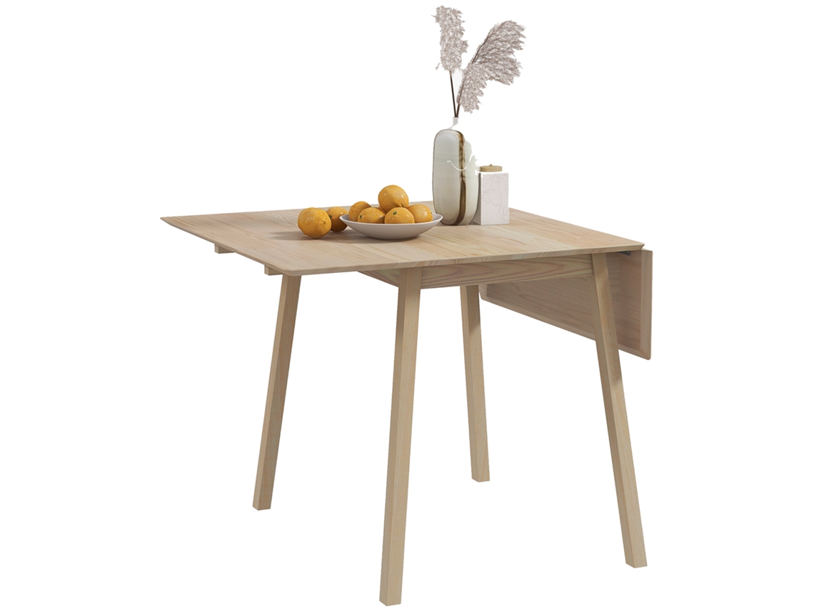 Mesa plegable de cocina/comedor con tablero abatible, de madera, para 2 a 4 personas, acabado en madera natural CHEZMOI