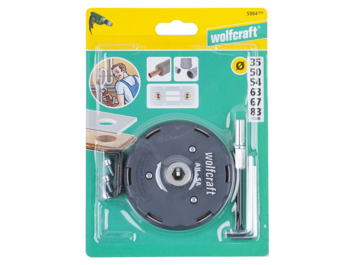 Wolfcraft 5984000 - 1 Sierra De Corona Ajustable Ø 35,50,54,63,67,83 Mm (ah-sa)