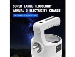 Linterna solar LED USB para camping con 10 modos, resistente al agua.