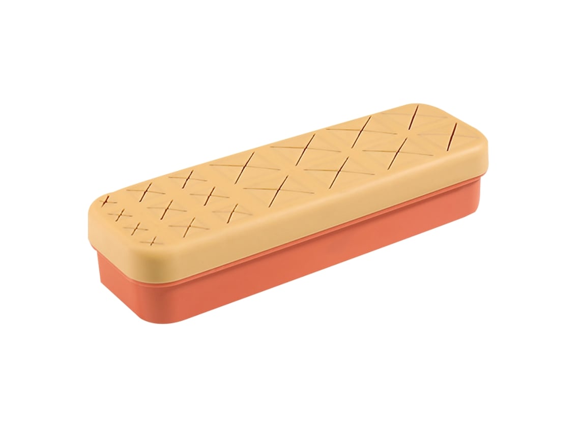 Organizador de maquillaje para labiales en silicona naranja (21x7x5cm) Kofihety