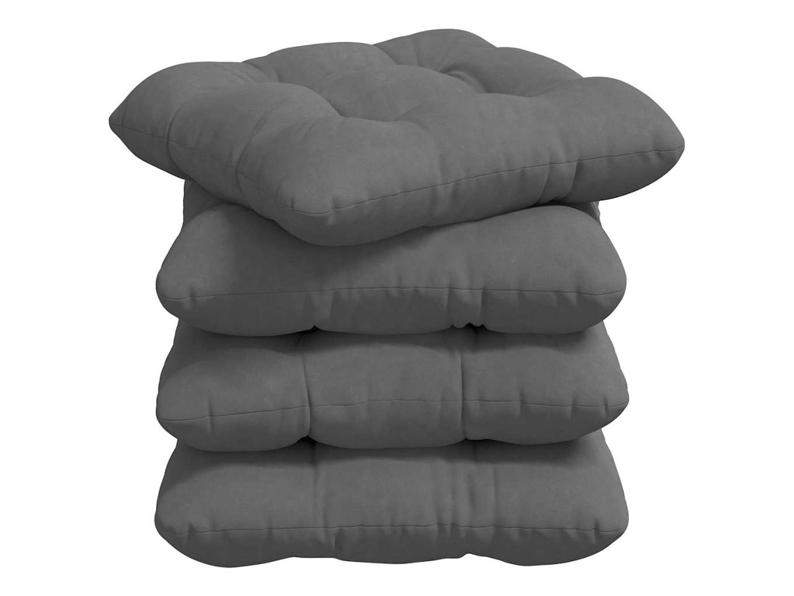 Cojines para asiento, 4 unidades, gris oscuro, 40 x 40 cm, HARLANV1
