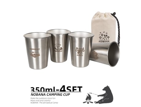 Juego de tazas de cerveza portátiles de picnic de acero inoxidable