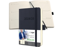 Calendario de Bolsillo SIGEL Conceptum 2024/2025 Din A6 Negro