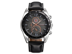 Reloj De Pulsera Analógico De Cuarzo Para Hombres Con Correa De Pu Suave Simple Y Elegante (negro)