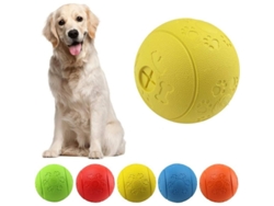 2026-2647-pelota Juguete Para Perros Con Comida, Pelota De Caucho Resistente A Mordeduras Para Entrenamiento Iq Y Ejercicio Canino Amarillo