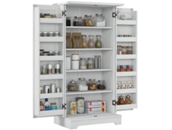 Mueble de cocina VISTA, aparador de 5 niveles, puertas y estantes ajustables, color crema.