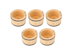 5 Peças Mini Banheira De Madeira Para Casa De Bonecas Pinho Exquisita Acessório Brinquedo Presente