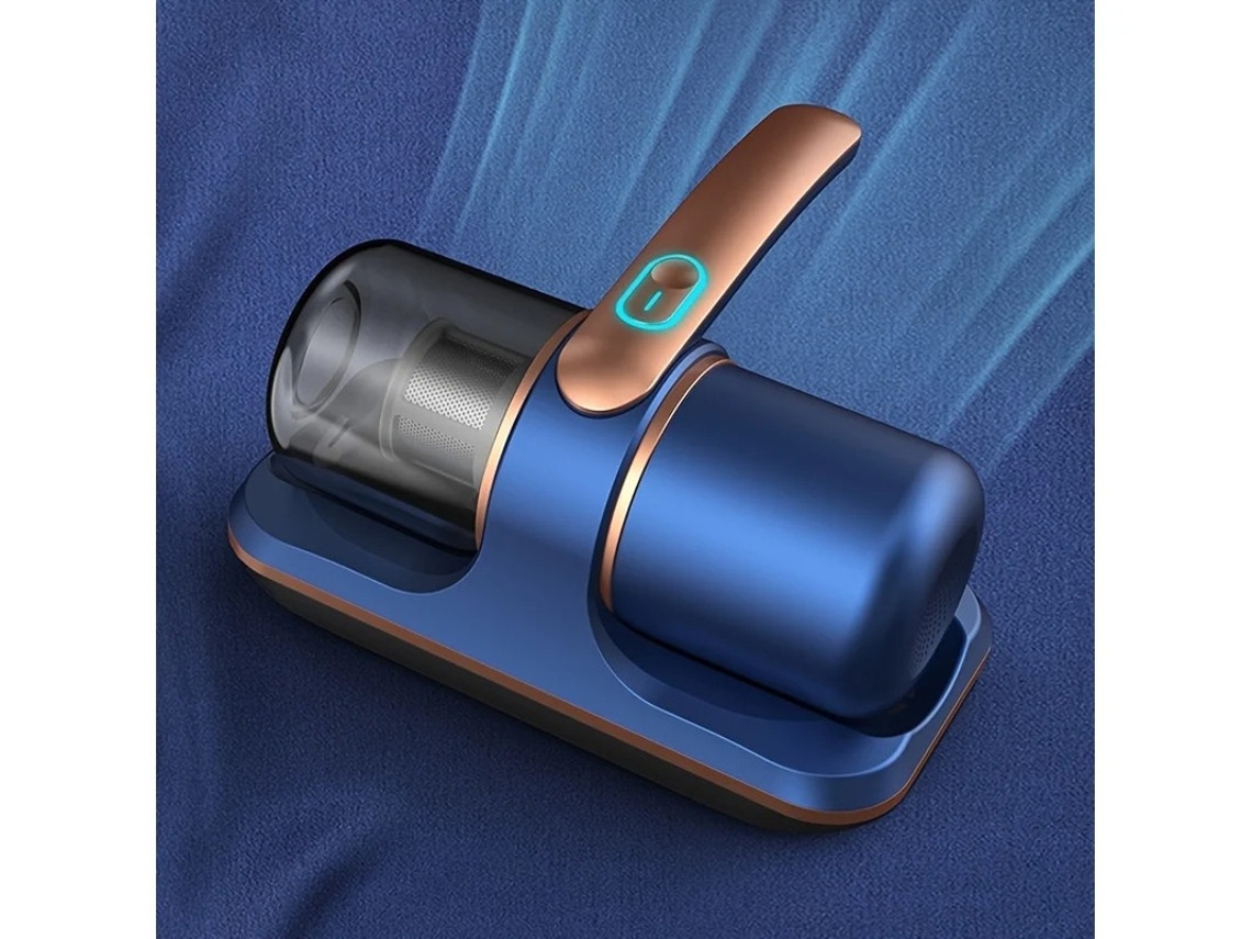 Aspiradora de mano Yizhood con carga USB y potente succión, color azul, elimina ácaros