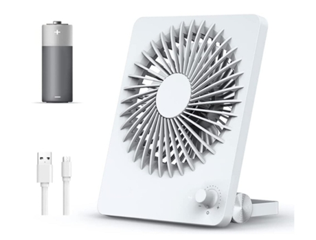 Mini ventilador de escritorio, ventilador colgante delgado, ventilador de batería recargable 10H, Mini ventilador de refrigeración portátil BISBISO...