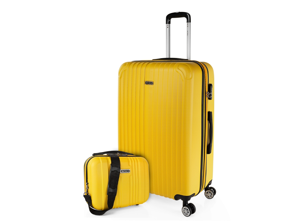 Maleta Abs Grande ITACA Sevron amarillo (49X76x30 Cm - 104L)