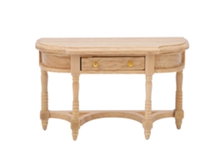 Dan26-muebles Para Casa De Muñecas: Escritorio De Madera Miniatura Mesa Media Luna Accesorios 1:12